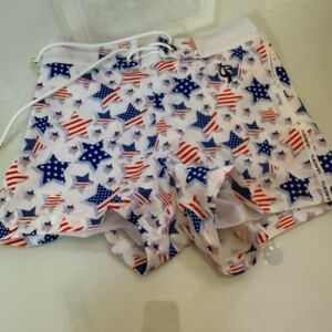 Tucann Men's Patriotic Star Print Swim Trunks